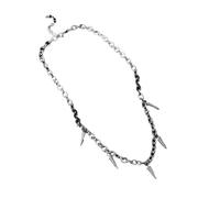 KJBDQQH Gargantilla Punk Rivet Necklace For Man Woman Titanium Steel Cone Pendant Sweater Chain Choker Jewelry Punk Male Cool Accessories para Uso Diario(B Long)