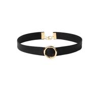 KJBDQQH Gargantilla Punk Simple Black Punk Choker Necklace for Women Gothic Chokers Necklaces Popular Party Statement Collar Jewelry para Uso Diario(N0370 Gold Circle)