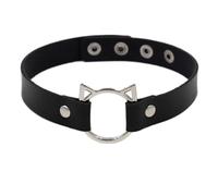 KJBDQQH Gargantilla Punk Spike Choker Necklaces Punk Faux Leather Collar For Women Men Cool Big Rivets Studded Chocker Necklace Goth Style Accessori para Uso Diario(Antique Bronze Plated)
