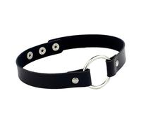 KJBDQQH Gargantilla Punk Spike Choker Necklaces Punk Faux Leather Collar For Women Men Cool Big Rivets Studded Chocker Necklace Goth Style Accessori para Uso Diario(Red-Brown)