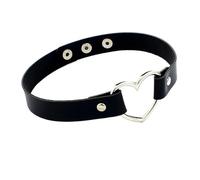 KJBDQQH Gargantilla Punk Spike Choker Necklaces Punk Faux Leather Collar For Women Men Cool Big Rivets Studded Chocker Necklace Goth Style Accessori para Uso Diario(Silver)
