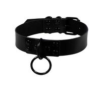 KJBDQQH Gargantilla Punk Spike Choker Necklaces Punk Faux Leather Collar For Women Men Cool Big Rivets Studded Chocker Necklace Goth Style Accessori para Uso Diario(Gold-Color)