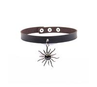 KJBDQQH Gargantilla Punk Spike Choker Necklaces Punk Faux Leather Collar For Women Men Cool Big Rivets Studded Chocker Necklace Goth Style Accessori para Uso Diario(Blue White Zinc Plated)