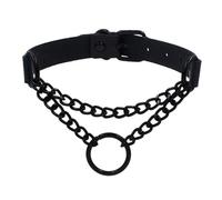 KJBDQQH Gargantilla Punk Spike Choker Necklaces Punk Faux Leather Collar For Women Men Cool Big Rivets Studded Chocker Necklace Goth Style Accessori para Uso Diario(Black Gun Plated)