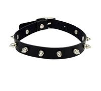 KJBDQQH Gargantilla Punk Spike Choker Necklaces Punk Faux Leather Collar For Women Men Cool Big Rivets Studded Chocker Necklace Goth Style Accessori para Uso Diario(Cobalt Violet)