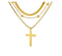 KJBDQQH Gargantilla Punk Stainless Steel Jesus Cross Necklace For Women Men Color Caravaca Angels Crucifix Charm Choker Rapper Jewelry para Uso Diario(N03605G)