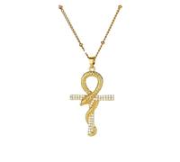 KJBDQQH Gargantilla Punk Stainless Steel Jesus Cross Necklace For Women Men Color Caravaca Angels Crucifix Charm Choker Rapper Jewelry para Uso Diario(N07200G)