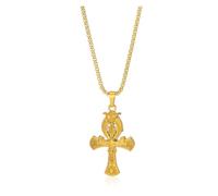 KJBDQQH Gargantilla Punk Stainless Steel Jesus Cross Necklace For Women Men Color Caravaca Angels Crucifix Charm Choker Rapper Jewelry para Uso Diario(N06142G)