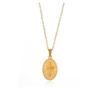 KJBDQQH Gargantilla Punk Stainless Steel Jesus Cross Necklace For Women Men Color Caravaca Angels Crucifix Charm Choker Rapper Jewelry para Uso Diario(N05553G)