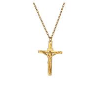 KJBDQQH Gargantilla Punk Stainless Steel Jesus Cross Necklace For Women Men Color Caravaca Angels Crucifix Charm Choker Rapper Jewelry para Uso Diario(N02138G)