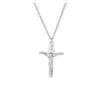 KJBDQQH Gargantilla Punk Stainless Steel Jesus Cross Necklace For Women Men Color Caravaca Angels Crucifix Charm Choker Rapper Jewelry para Uso Diario(N02138S)