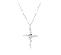 KJBDQQH Gargantilla Punk Stainless Steel Jesus Cross Necklace For Women Men Color Caravaca Angels Crucifix Charm Choker Rapper Jewelry para Uso Diario(N07081P)