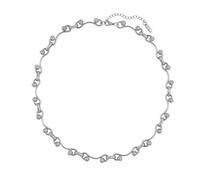 KJBDQQH Gargantilla Punk Stainless Steel Wave Ball Chain Necklace for Women Men Punk Grunge Handmade Jewelry para Uso Diario(Silver Necklace)