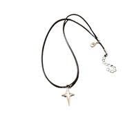 KJBDQQH Gargantilla Punk Vintage Leather Brown Stone Pendant Necklace Stacking Choker Temperament Clavicle Chain for Women Girl para Uso Diario(Color 03)