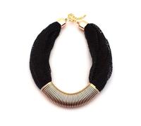 KJBDQQH Gargantilla Punk Women Charm Choker Necklace Chunky Collar Rope Chain Statement Necklaces para Uso Diario(Black Color)
