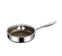 KJBDQQH Sartén Antiadherente Sartén wok de acero inoxidable for freír y cocinar sin humo, antiadherente, apta for microondas.(26cm)