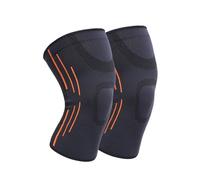 KJBDQQH Soporte Para Rodillas 1 par de rodilleras de gimnasio, rodillera de Fitness, rodillera elástica, equipo de soporte for correr, baloncesto, tenis, balonvolea(Gray orange,S)