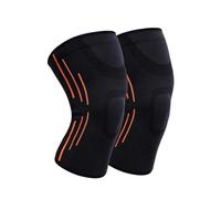 KJBDQQH Soporte Para Rodillas 1 par de rodilleras de gimnasio, rodillera de Fitness, rodillera elástica, equipo de soporte for correr, baloncesto, tenis, balonvolea(Black orange,M)