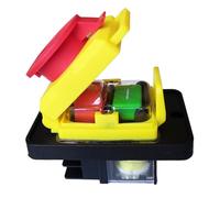 KJD12 Waterproof Emergency Electromagnetic Pushbutton Switch Push Button for Drill 4 Pins