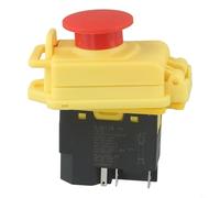 KJD17B - Interruptor de botón electromagnético impermeable de 5 pines KEDU con cubierta de parada para herramientas eléctricas industriales, máquinas herramientas