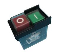 KJD6 5E4 - Interruptor de botón electromagnético industrial impermeable de 250 V, interruptor de botón de encendido y apagado para máquina cortadora de sierra, paquete de 2, color negro