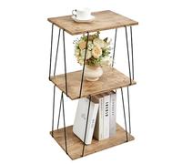 KJGKK Mesa auxiliar alta, mesa auxiliar pequeña, mesa de entrada de 29 pulgadas de alto, mesita de noche para sala de estar, dormitorio y oficina, color gris y negro