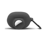 KJGLRSQH - Funda protectora de silicona compatible con Beats Studio Buds Airtag con soporte para Airtag, funda para auriculares, color negro