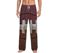 KJGvbn Pantalones de pijama para hombre con estampado de cordones de fútbol americano, ropa de dormir suave con bolsillos, ropa de dormir ligera para un sueño cómodo, blanco, XXL
