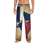 KJGvbn Pantalones de pijama para hombre con estampado de mapa de la bandera del estado de Texas, pantalones de pijama suaves con bolsillos, ropa de dormir ligera para un sueño cómodo, blanco, L