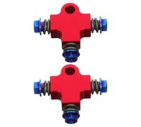 KJHBV 2 Piezas Adaptador de Freno Hidráulico en T Extensión de Manguera de Freno de Motocicleta Aleación de Aluminio y Titanio Rojo de Bicicleta y Disco Hidráulico Color Color Aleatorio