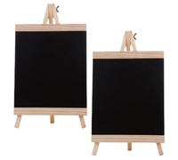 KJHBV 2 Pizarras de Madera Negras Reutilizables Pack de 2 Piezas para Mesa, Letreros Decorativos Rústicos y Borrables para Anuncios en Cafeterías