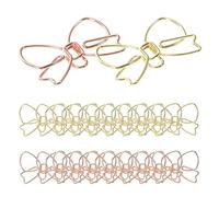 KJHBV 20 Clips de Papel Metálicos Forma de Lazo, Multiusos y Resistentes, Ideales para Organizar Notas y Archivos en Oficina o Escuela
