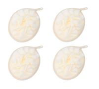 KJHBV 4 Esponjas de Baño Producción Abundante de Espuma en Forma de Flor Beige Cuerda para Colgar, Material Pe Accesorio Práctico para Ducha y Limpieza Corporal