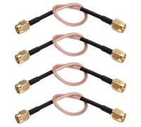 KJHBV 4 Piezas Cable Adaptador Sma Macho a Macho Diseño de Rosca Interna y Pin Interno, Estructura Compacta de Cobre y Goma para Comunicación Inalámbrica y Radiodifusión