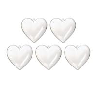 KJHBV 5 Bolas para Decoración Colgante Rellenable en Forma de Corazón de Plástico Transparente Pack de 5 Piezas en Bodas y Fiestas Navideñas