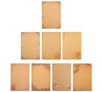 KJHBV 64 Hojas de Papel de Carta Antiguo Vintage de Papel Kraft para Escribir Suavidad, Estilo Retro Elegante Adecuado para Mensajes y Anuncios Creativos Estilo Varios estilos
