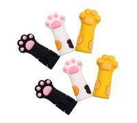 KJHBV 6piezas Protector de Silicona para Tijeras de Manicura de Cubiertas con Diseño de Pata de Gato Cubiertas Protectoras para Cortauñas y Pinzas Colores Blanco Negro y Amarillo