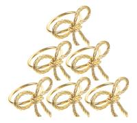 KJHBV Anillos de Servilleta de Hierro Dorado Forma de Lazo 6 Piezas para Decoración de Mesa en Cenas y Fiestas Diseño Delicado y Fácil de Limpiar
