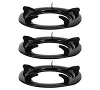 KJHBV Anillos para Wok de Hierro Negro, Soporte Antideslizante y Fácil de Limpiar para Quemador de Estufa de Gas, Accesorio Práctico para Cocina Gas, Paquete de 3 Piezas