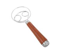 KJHBV Batidor de Masa para Mezclar Masa y Repostería con Mango de Madera de Acero Inoxidable Herramienta Amasadora para Adecuado para Estudios de Cocina y Hornear Estudios de Cocina