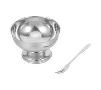 KJHBV Bol de Acero Inoxidable para Postres con Capacidad de 160ml, Diseño Redondo y Elegante para Celebracion Verano en Buffet y Restaurantes