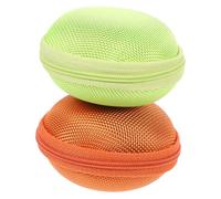 KJHBV Bolsa para Frascos de Perfume 7 Compartimentos 1-2 Ml, Estuche Portátil Eva para Aceites Esenciales, Pack 2 Unidades (Verde Claro y Naranja), Organizador Práctico para Viaje y Uso