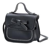 KJHBV Bolso Bandolera para Niñas Lazo, Mini Bolso de PU Negro Gran Capacidad y Diseño Sencillo, Adecuado para Almacenar Objetos Diarios y Evitar Pérdidas