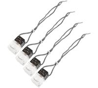 KJHBV Botellas de Perfume de Negro Tapa Hueca y Cuerda Colgante para Coche Difusor de Aceites Elegante y Pulido, Pack de 4 Unidades para Ambientar Tu Vehículo