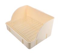 KJHBV Caja de Arena para Conejos Malla Espaciosa Olores, Inodoro de Plástico Blanco para Hámster y Cobaya en Sala o Parque