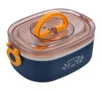 KJHBV Caja de Comida Reutilizable de Acero Inoxidable 0.6l con Compartimentos, Portátil y Apta para Microondas Adecuado para Oficinas y Snacks