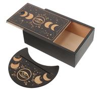 KJHBV Caja de Madera y Fácil de Transportar para Guardar Cartas de Tarot con Soporte Resistente para Meditación y Decoración del Hogar