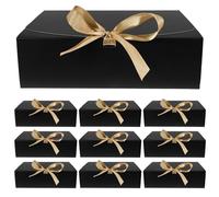 KJHBV Caja de Propuesta Negra 350g Cartón Blanco 10 Unidades con Cinta para Embalaje y Almacenamiento, Caja Plegable con Tapa Adecuado para Boda, Obsequio y San Valentín