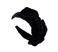 KJHBV Diadema Elegante Negra de Flores Grandes de Terciopelo Dorado, Accesorio para Pelo Mujer, Venda de Moda para Fiestas y Uso Diario