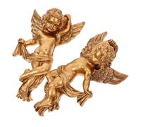 KJHBV Figuras Acabado Fino de Ángeles de Resina Dorada Resistentes al Desgaste y Estilo Atractivo para Decoración de Pared para Dormitorio y Hogar